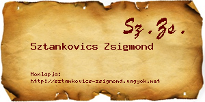 Sztankovics Zsigmond névjegykártya